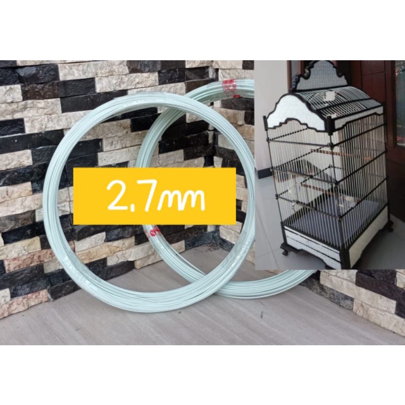 Jeruji fiber putih 2.7mm berat 1KG untuk sangkar/layangan naga dll