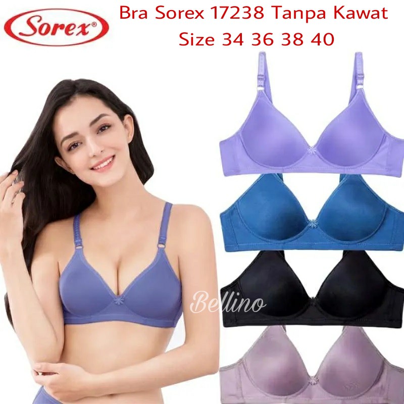 Bra Sorex Original Tanpa Kawat 17238 Cup B Size 34 36 38 40 Super Soft Bh Wanita Sorex Tanpa Kawat