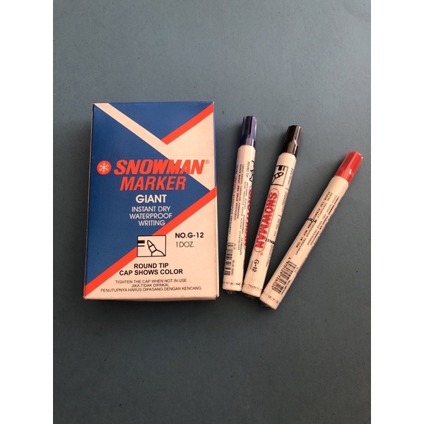 

[12 PCS / 1 BOX] Spidol SNOWMAN permanent Marker G-12