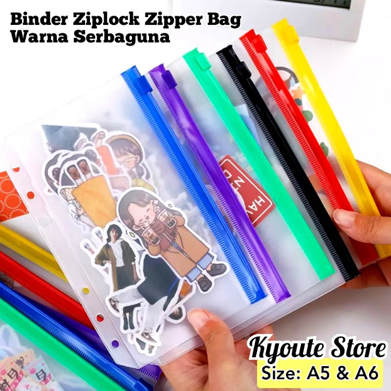 

Binder 6 Holes Ziplock Zipper Bag Pouch Transparan A5 & A6 Waterproof Serbaguna Tempat Penyimpanan Organizer Dokumen File Alat Tulis Stiker Foto Surat Kertas