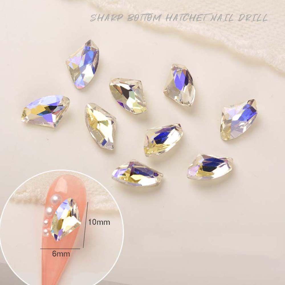 Mxbeauty Aurora Nail Art Rhinestones Wanita Fashion Berbentuk Tidak Teratur Korea Nail Drills Hiasan Kuku 3D Perhiasan Kuku