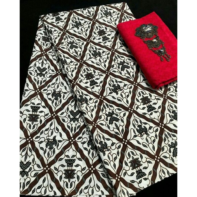 Kain Prima Batik solo motif Sidomukti putih