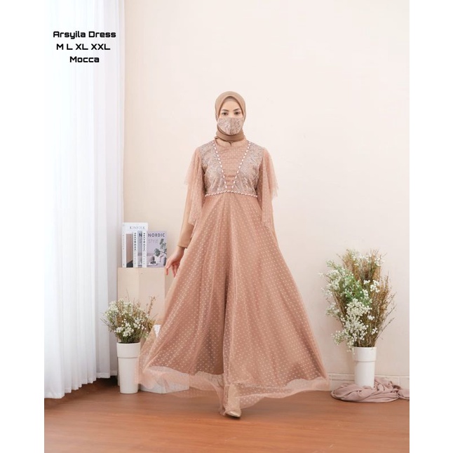 Permata_Olshop / Asyila Dress NF / Kebaya Gamis Pesta Mewah / Gamis Modern Bridesmaid / Kebaya Lamaran