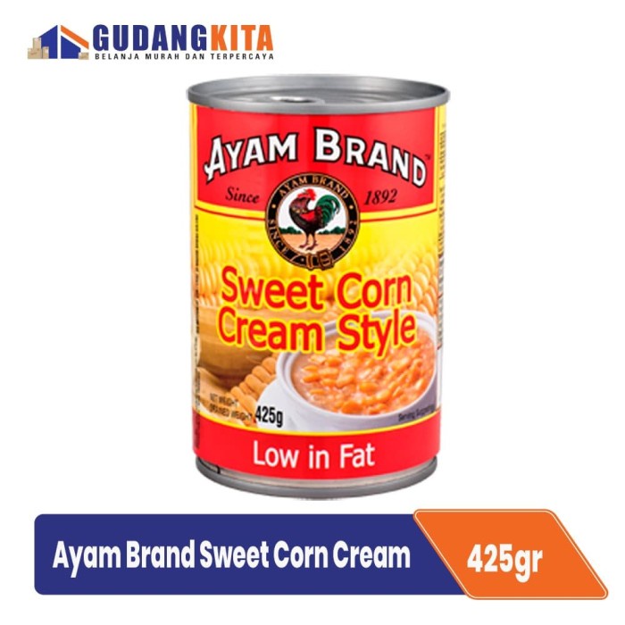 

Kalengbuah- Ayam Brand Krim Jagung Manis 425G - Sweet Corn Cream Style 425G -Buah-Kaleng.