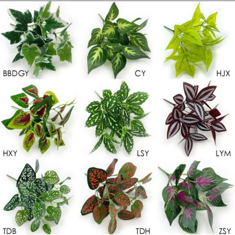 DAUN HIAS DAUN ARTIFICIAL PLASTIK DAUN TANAMAN HIAS