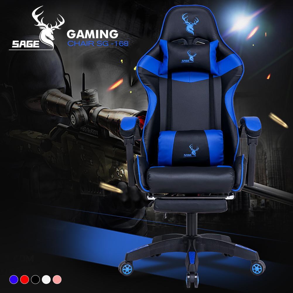 GAMING CHAIR SAGE SG-168 WITH FOOTREST KURSI GAMING