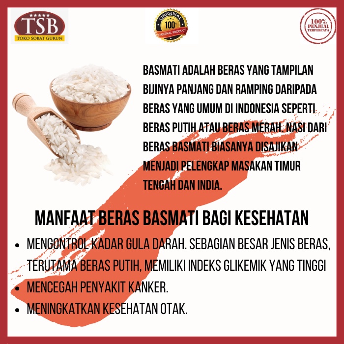 

Beras Basmati 1kg Murah Premium Aroma Harum