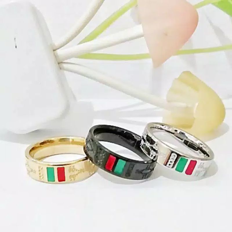 Cicin Gucci Titanium premium/Cicin Gucci Silver Hitam Gold Keren