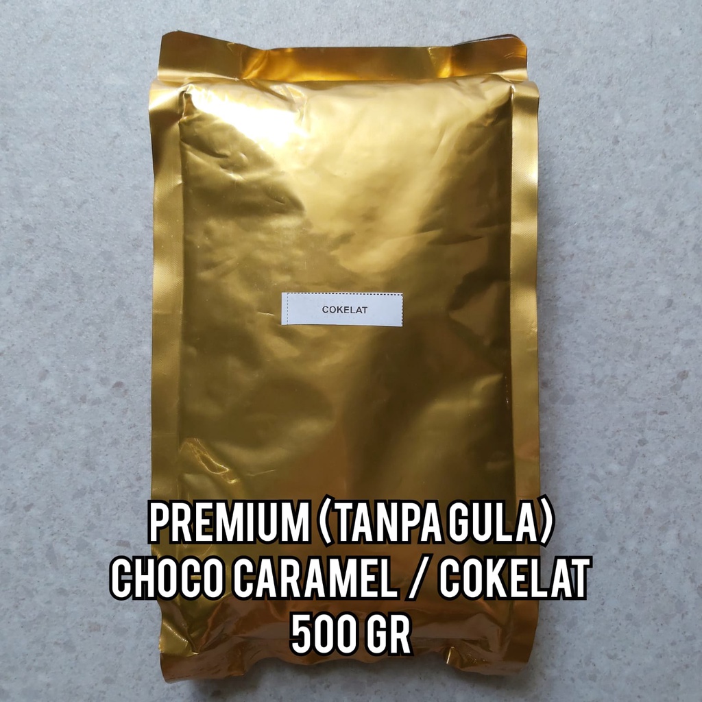 

Bubuk minuman rasa PREMIUM Cokelat caramel 500gram tanpa gula
