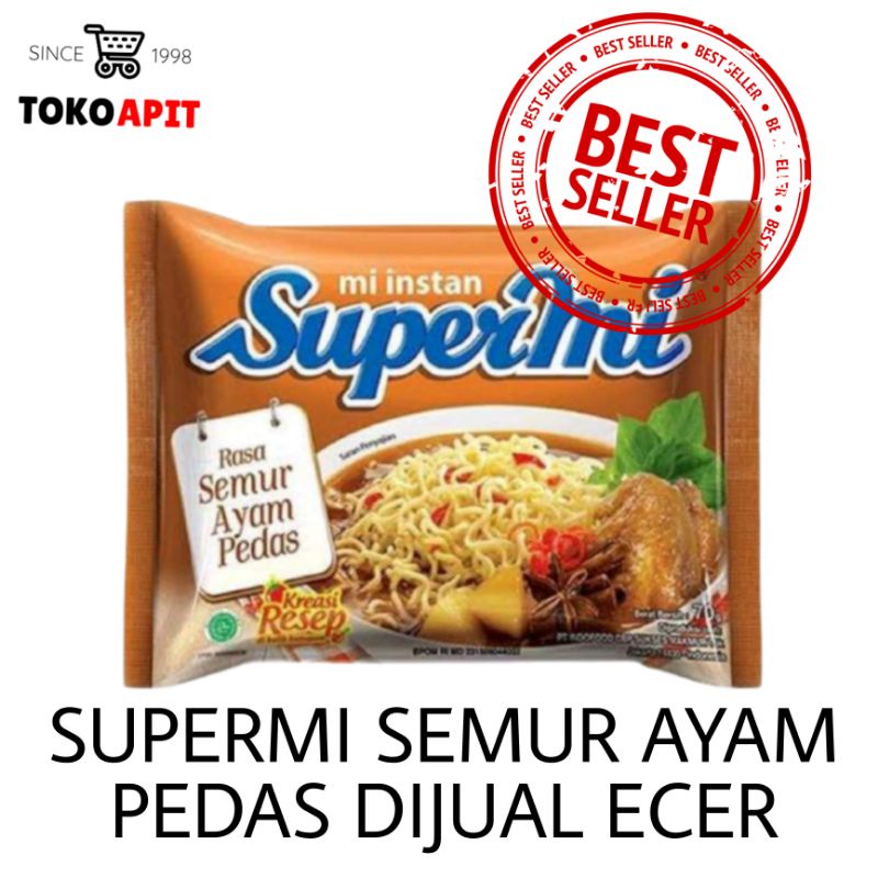 

SUPERMI SEMUR AYAM PEDAS DIJUAL ECERAN / MIE INSTAN BERKUAH