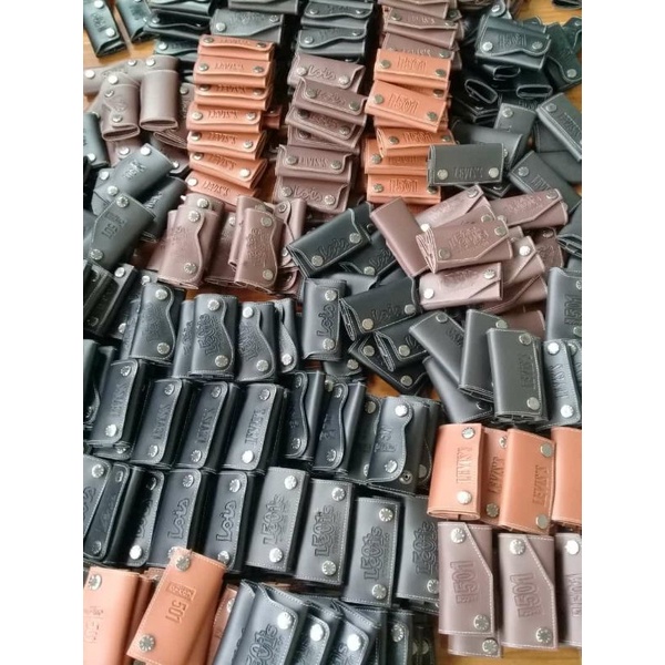 Gantungan Kunci Mobil dan Motor 301-01 Dompet Stnk  Kulit Sintetis cily tebal - Black