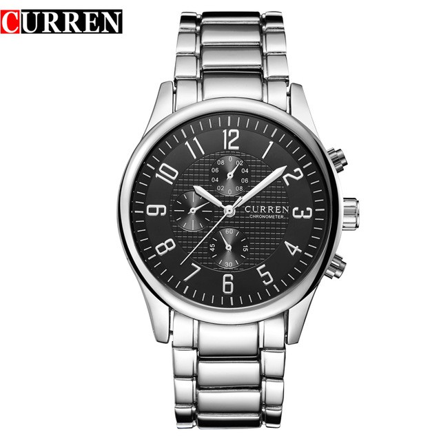 

Curren Men'S Waterproof Quartz Watch Luxury Sports Dial Stainless Steel Casual Watch
