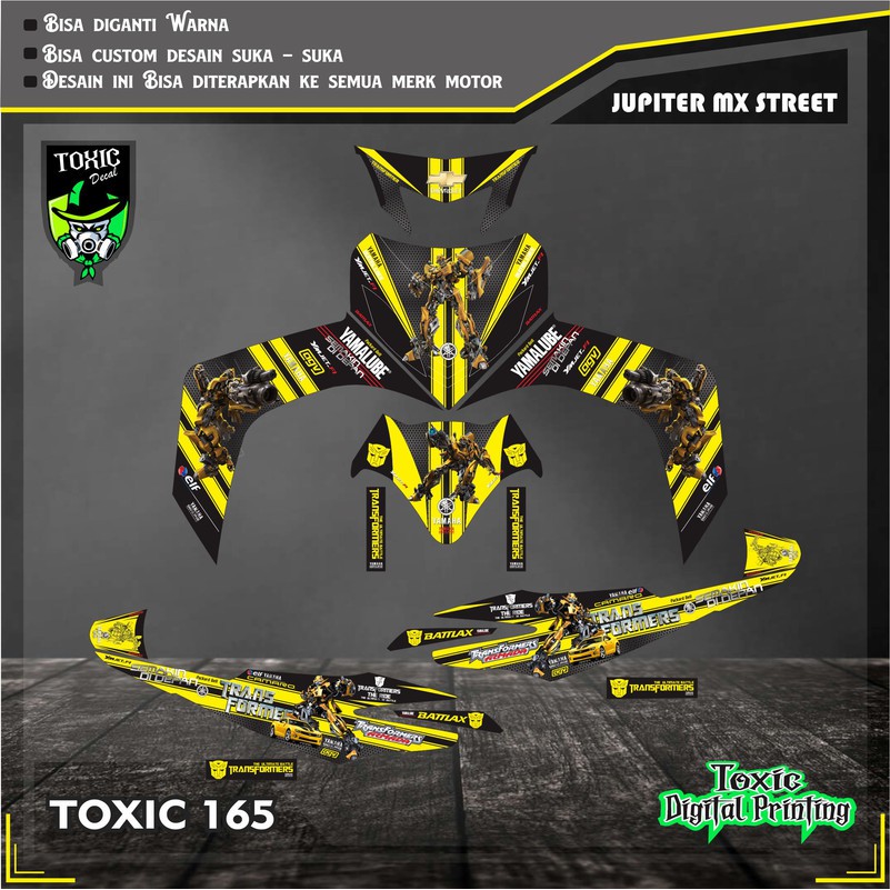 Sticker Decal YAMAHA MIO SPORTY TRANSFORMER HITAM KUNING