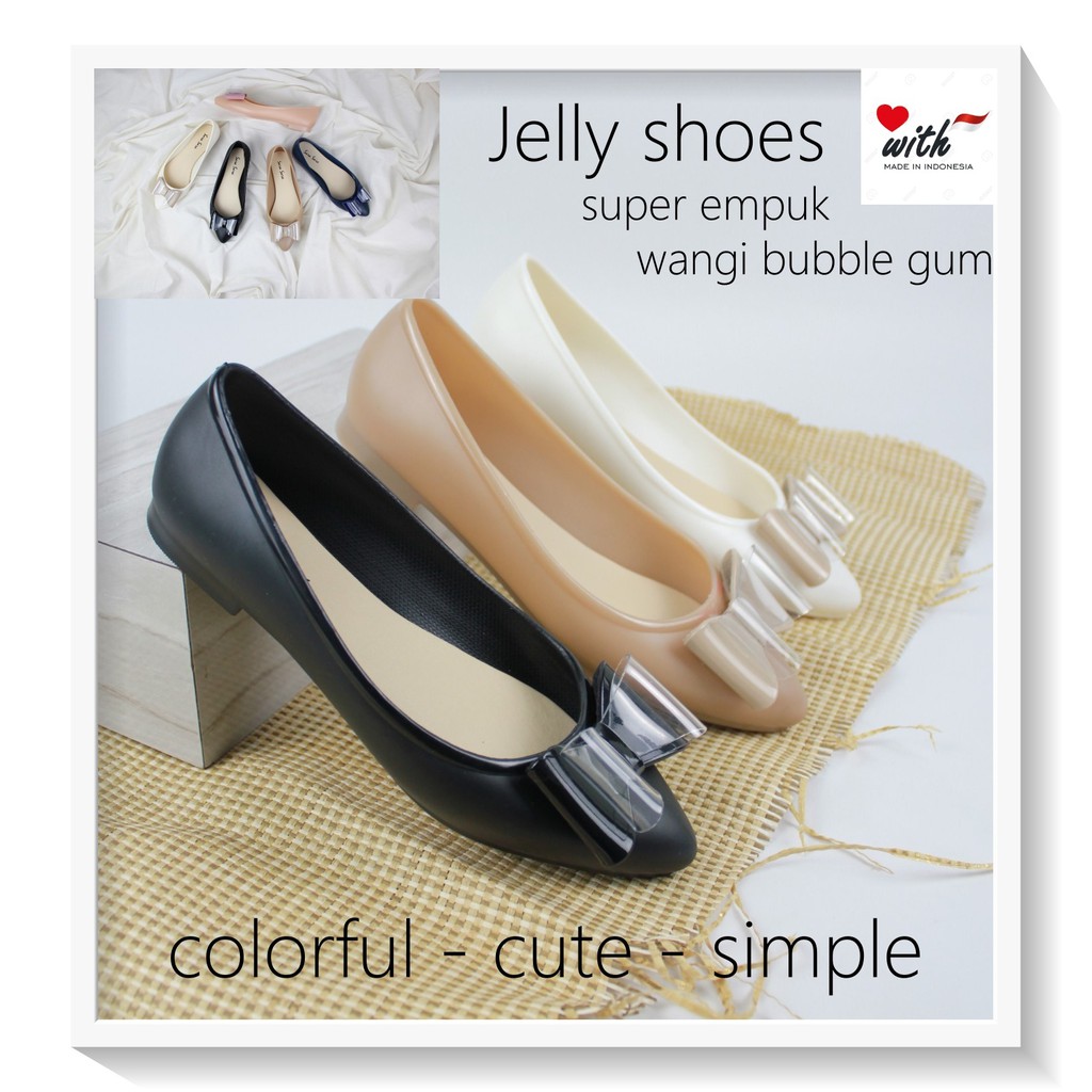 Sara Sara JELITA Jelly Shoes  Sepatu jelly wanita sepatu kerja flat shoes terbaru pita mika