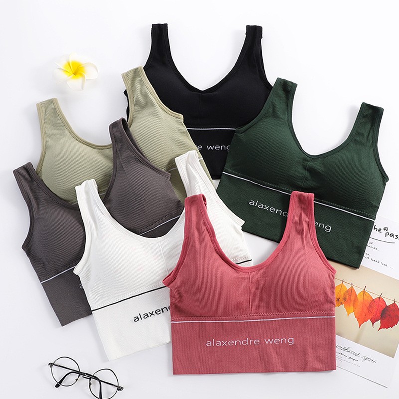 JBI-0050 Sport Bra Wanita Bra Olahraga Tank Top Push Up Bra Tanpa Kawat Elastis Sexy Impor 3107