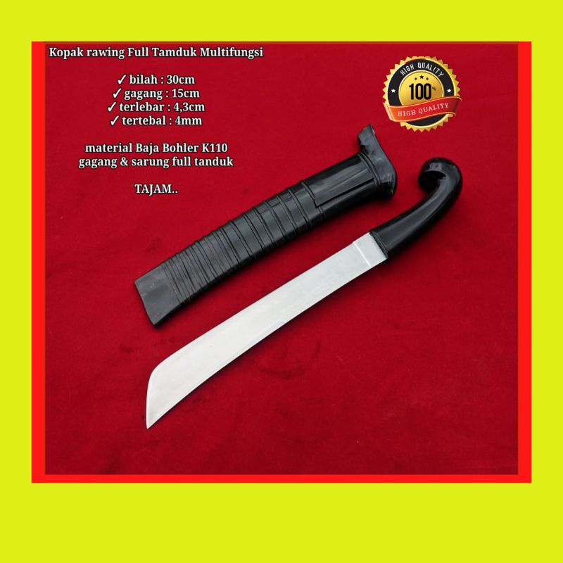 PISAU SEMBELIH FULL TANDUK MULTIFUNGSI SUPER TAJAM BERKWALITAS PREMIUM