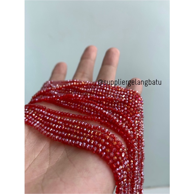 Crystal Ceko 2mm RED QUARTZ merah bahan souvenir kado perhiasan craft