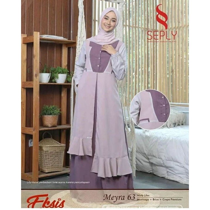Dress Muslim Seply Meyra 63 Misty Lilac Gamis Dewasa Gamis Muslim Terbaru