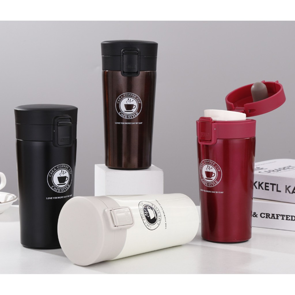 Trend-TERMOS KOPI MUG COFFEE TAHAN AIR PANAS &amp; ES VACUUM COFFEE CUP STAINLESS STEEL 380 ML