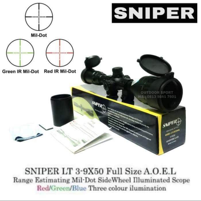 SM1LEK  Telescope Sniper LT 3-9x50 AOL Mildot Air Rifle Scope - Teleskop Limited