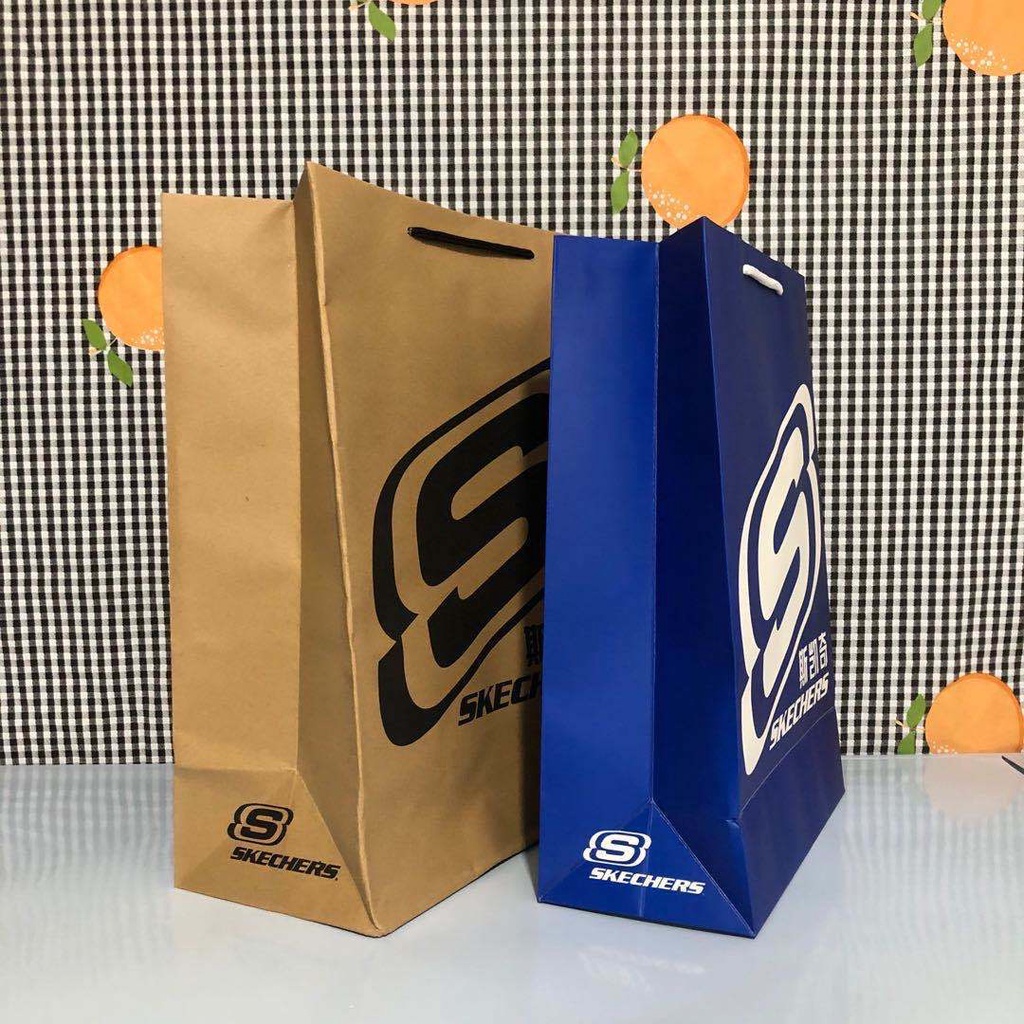 

T10 Skechers Skaqi thickened plus-sized kraft paper bag handbag shoe box clothing gift shopping bag