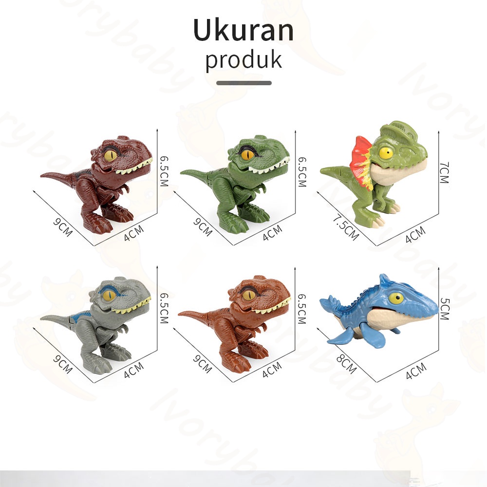 Ivorybaby mainan figure dinosaurus biting Gigit Jari Mainan bayi anak