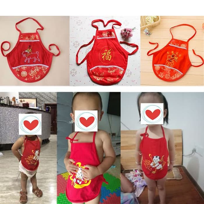 Baju Bayi Baby Bellyband 0-1 tahun Merah New Year Clothes - 0-12 Bulan