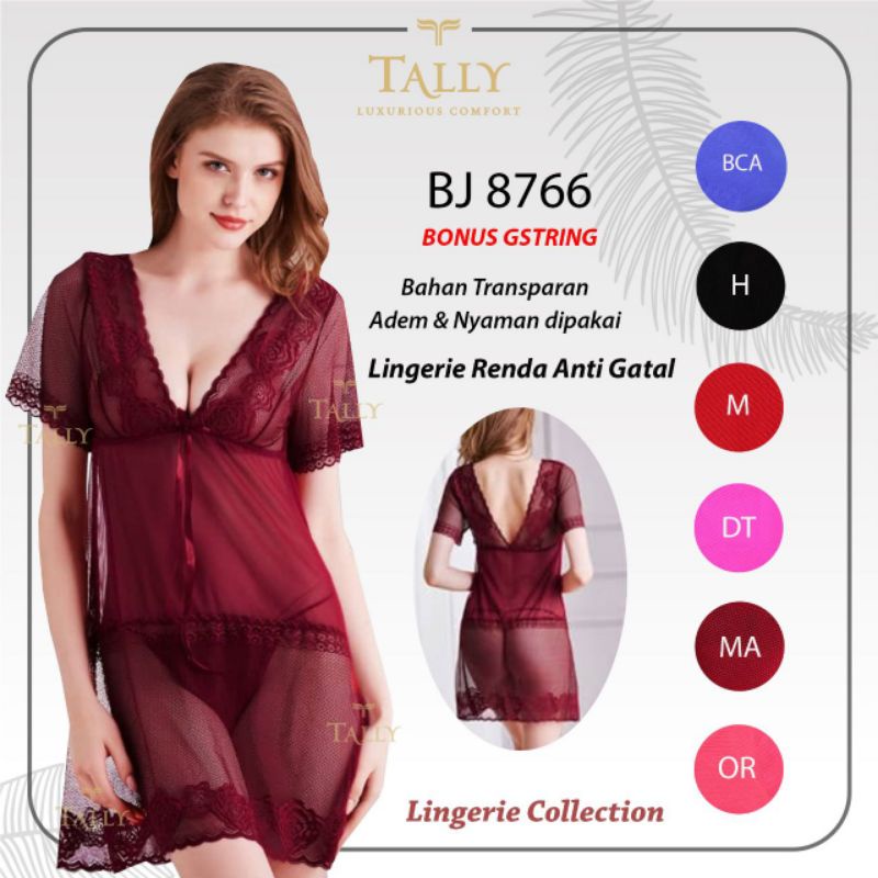 TALLY BAJU TIDUR / LINGERIE 8766 | FREE SIZE | FIT L | BAHAN RENDA