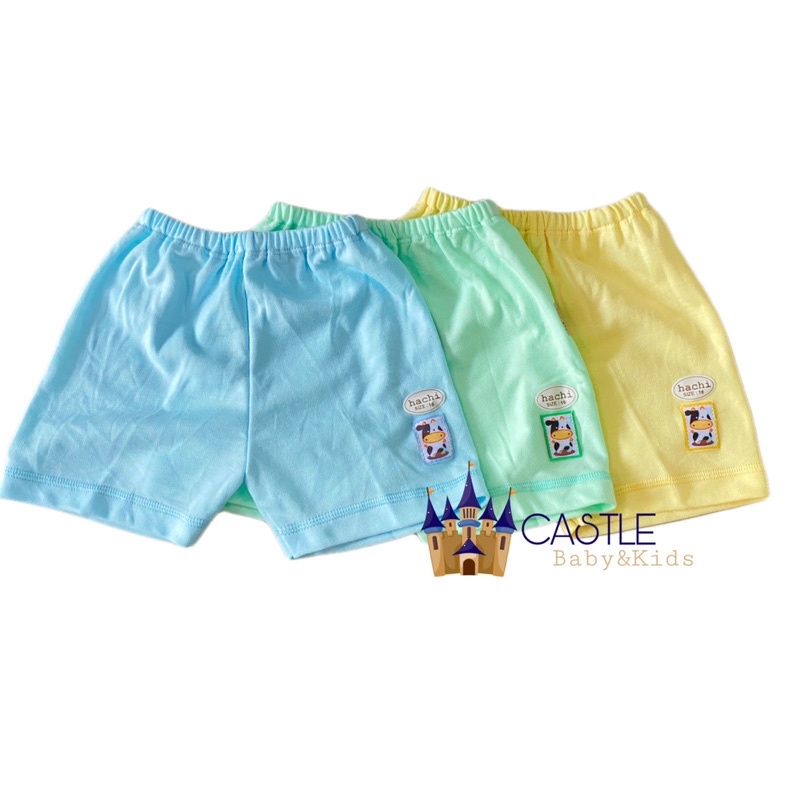 Castle - Hachi Isi 3pcs Oblong Gantung Singlet Warna Celana Pendek Celana Panjang Size Newborn - 7 Tahun