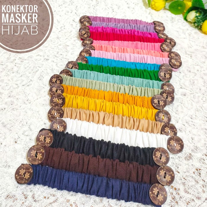 Konektor Pengait Masker Hijab Kancing Aksesoris Connector Tali Bahan Katun Praktis Aman Murah