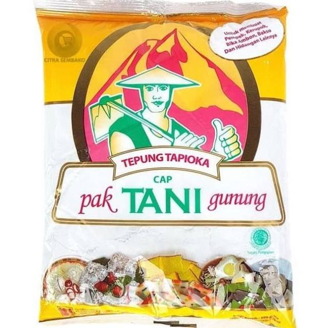 Tepung Tapioca Cap Pak Tani Gunung 500 Gram Tepung Sagu Tani Tapoica Flour