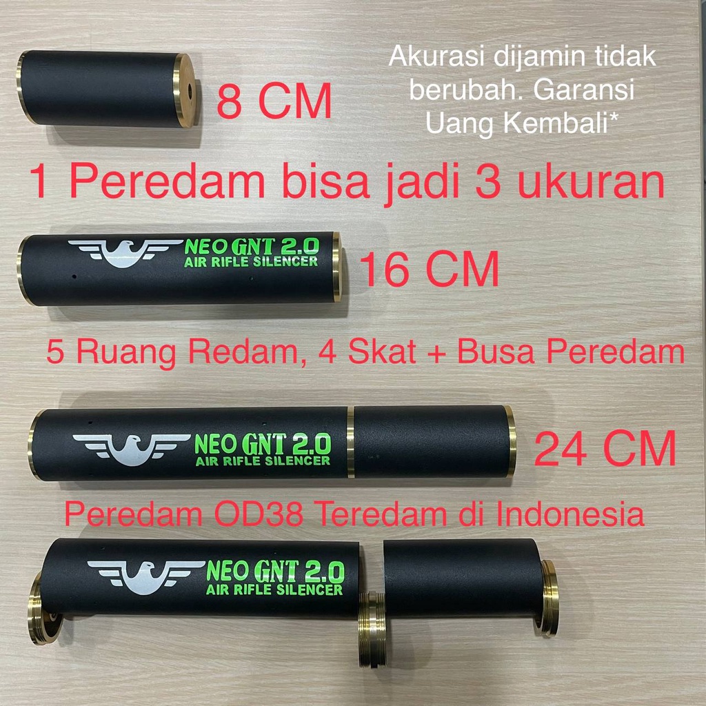 Peredam Neo Gnt 2.0 OD 38 Drat Kuningan Super Senyap
