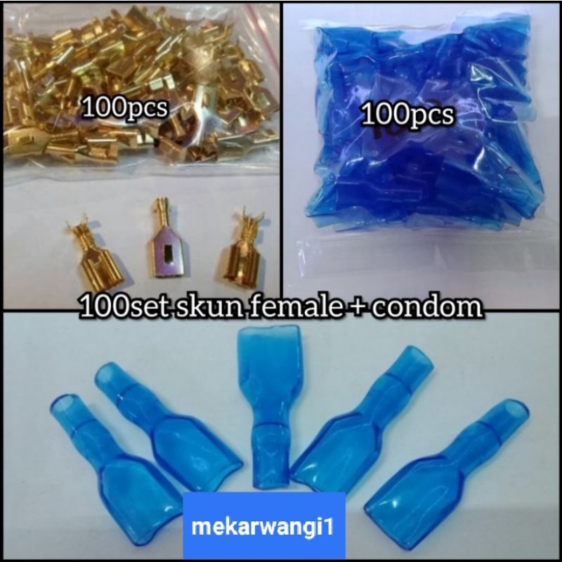 Skun female 2,5mm + Condom ( 100set ) skun female 10pcs Condom 100pcs