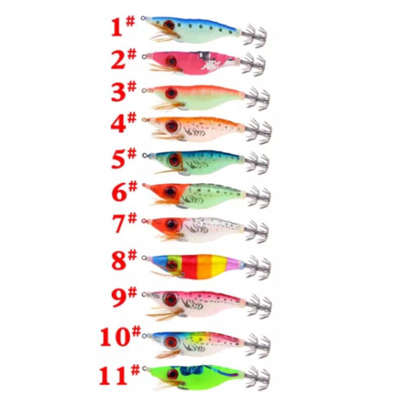1 pcs squid jig bercahaya 8 cm