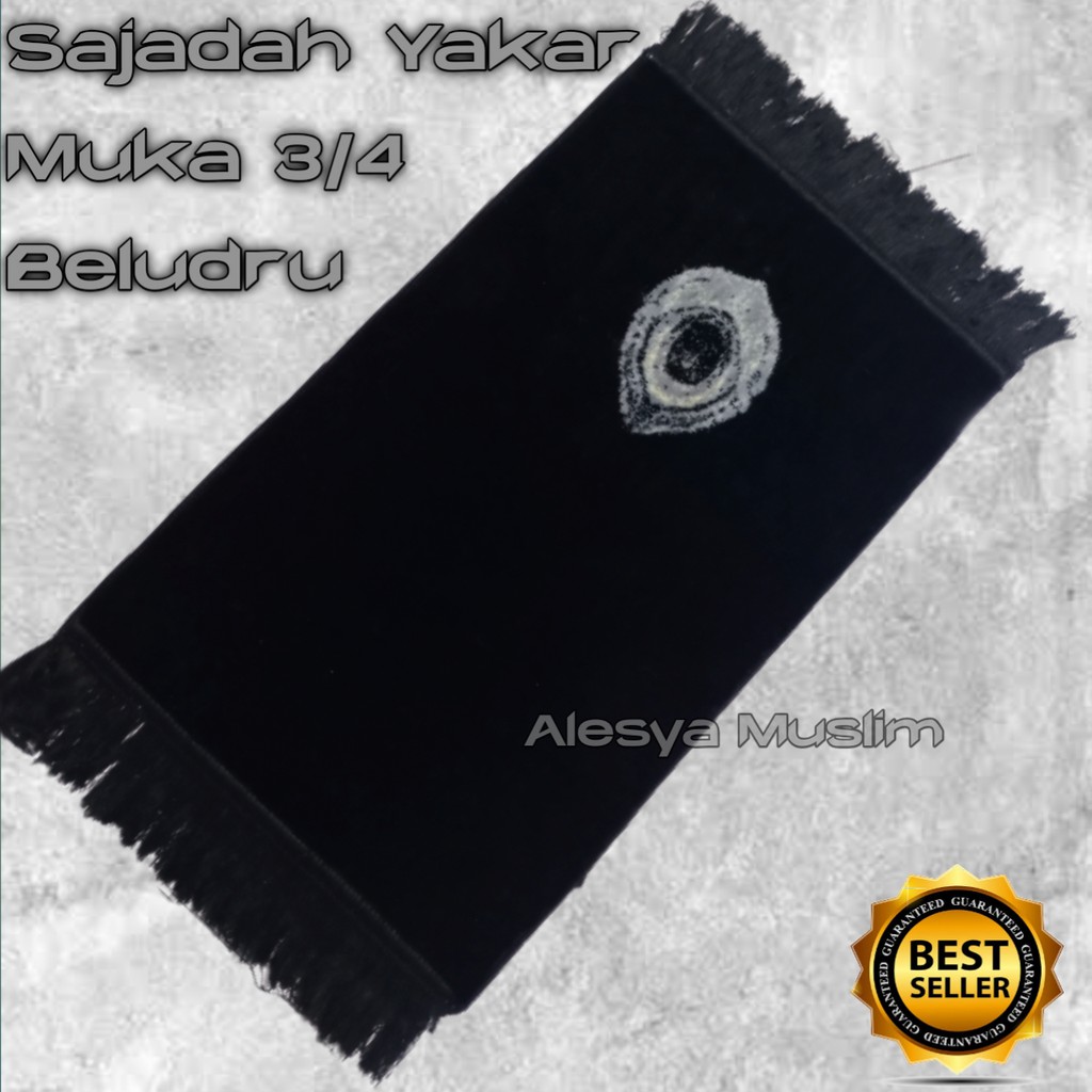 Sajadah Yakar Muka 3/4 Super Murah/Bisa COD/TERBARU HITAM