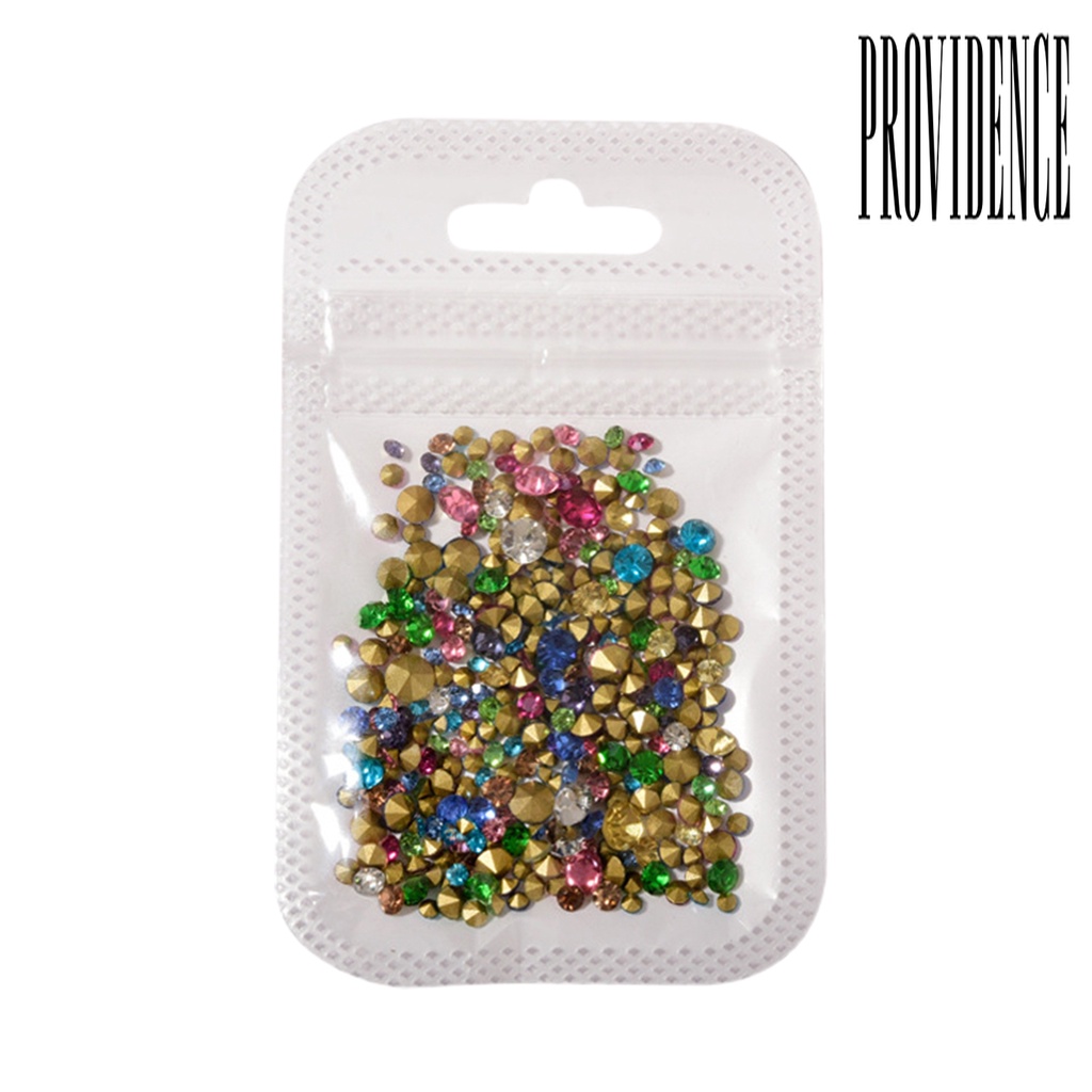 Providence 300Pcs / Set Berlian Imitasi Glitter Multiwarna Tahan Lama Untuk Nail Art / Manicure / Salon