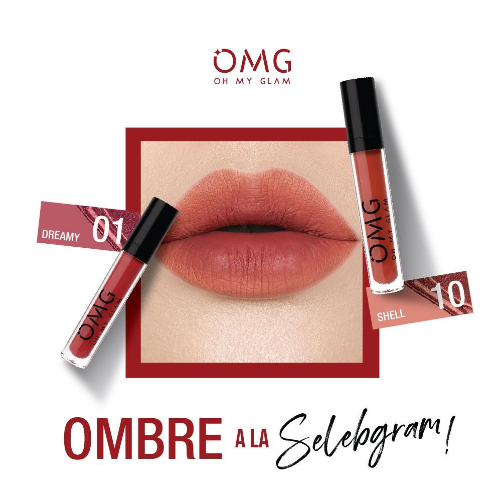 OMG OH MY GLAM Matte Kiss Lip Cream Complete 1-12 OMBRE SELEBGRAM 3.5 g