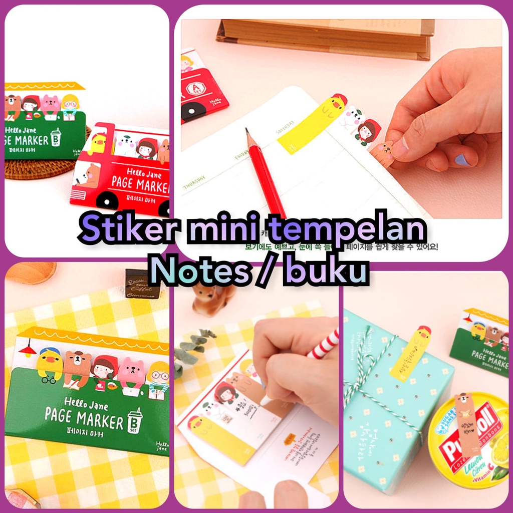 

Kmk Stiker Sticker Sticky Notes Message Note Japanese and Korean Korea Memo Label Mini Cute Lucu cartoon girl finger