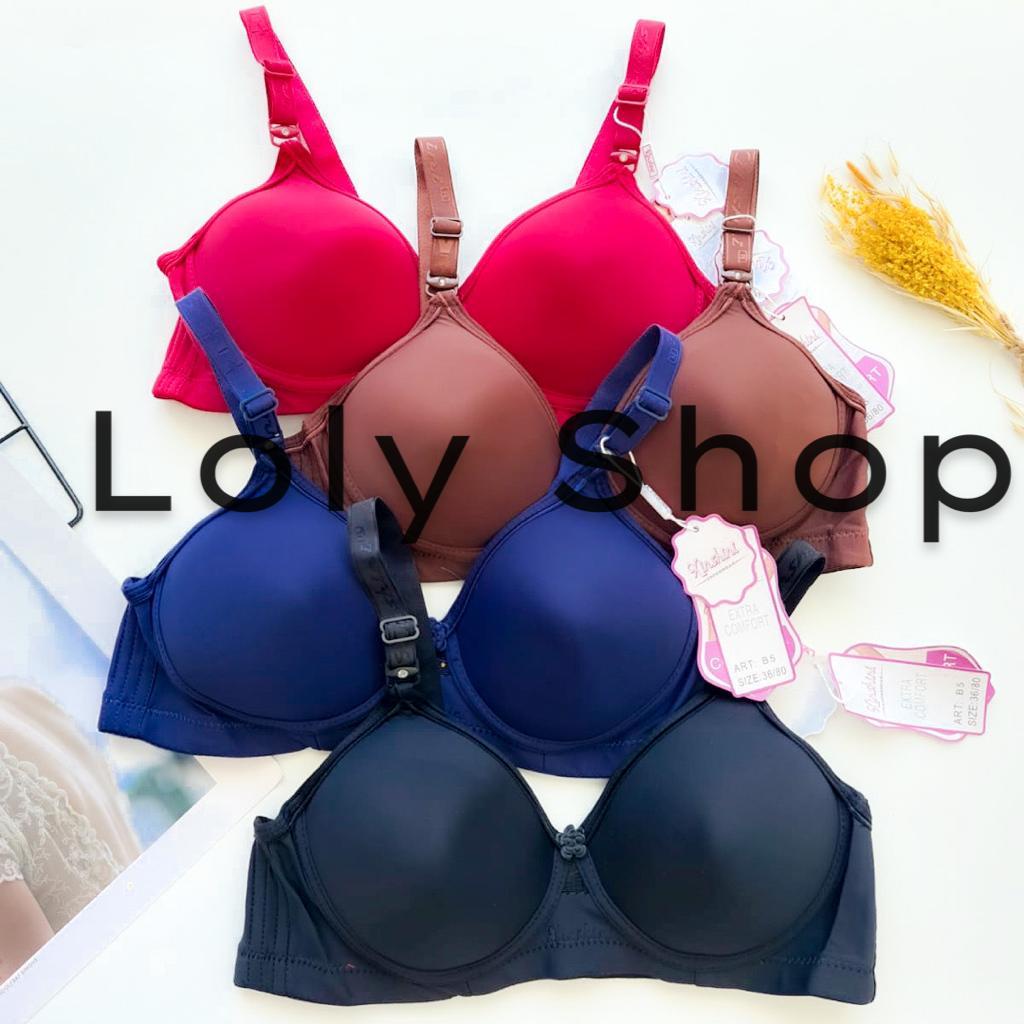 Bra Wanita Xinshini B5 Super Soft Lembut Kait 3 BH wanita Polos Tanpa Kawat Import