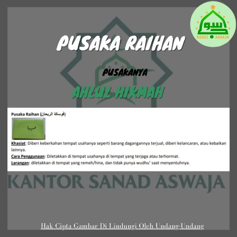 Ilmu Hikmah Pusaka Raihan Original Terlaris Termurah Bisa Cod