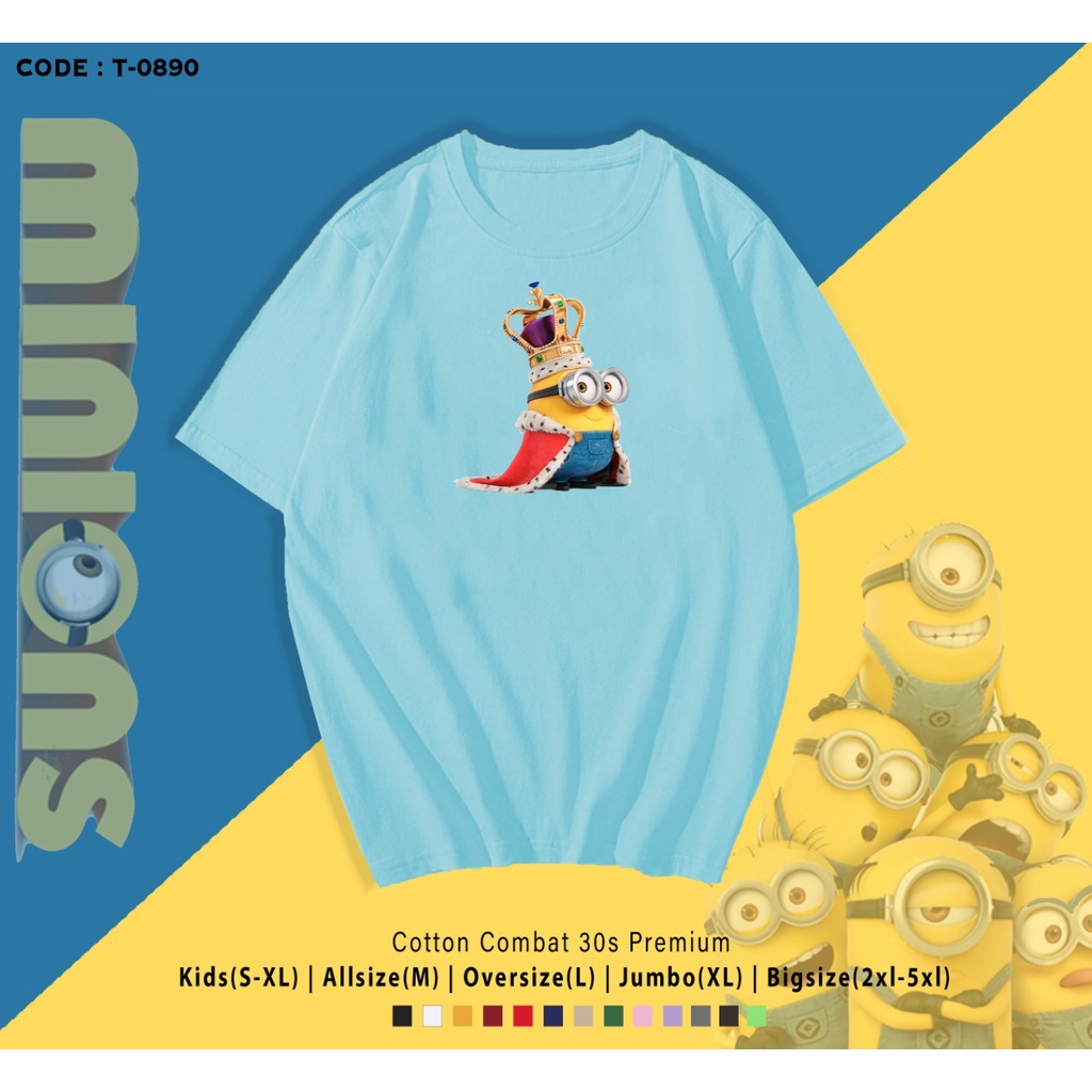 T-SHIRT / KAOS UNISEX KING BOB 1 MINIONS / REAL PICTURE / BAHAN ADEM / COMBED 30S / CUSTOM TEE