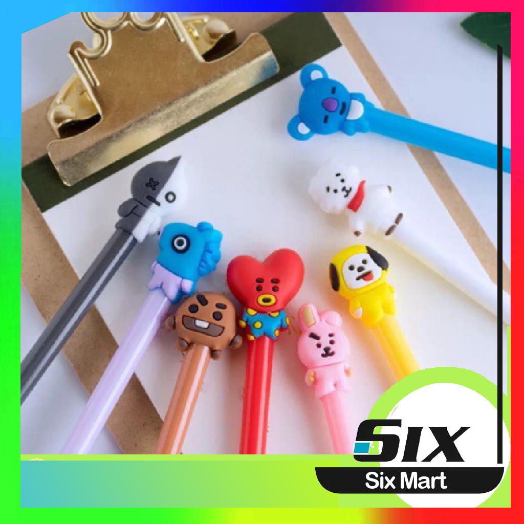 

Six Mart Pulpen BTS Lucu Pulpen Cute Characters Black ink Gel Pen Pulpen gel bts karakter Alat Tulis