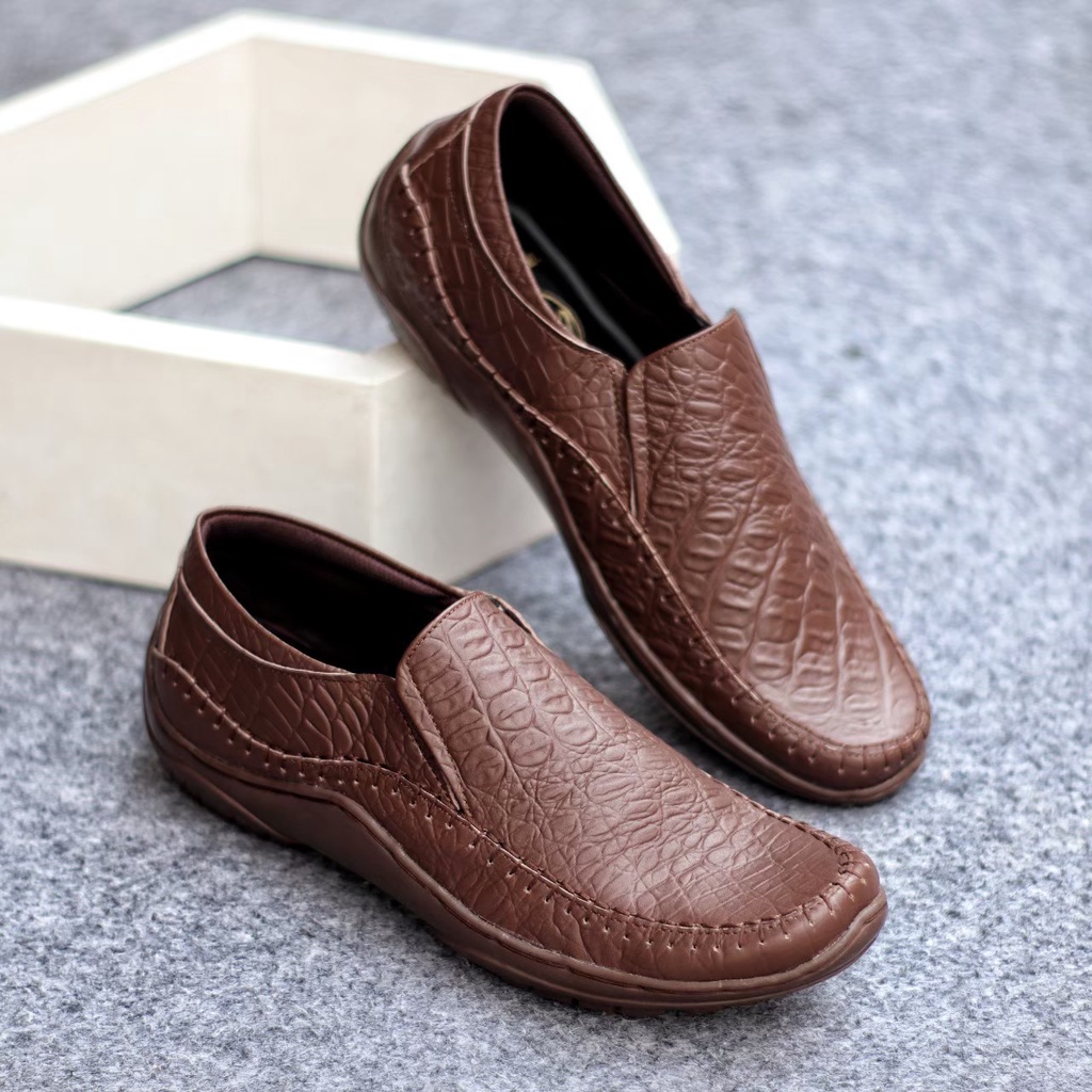 SEPATU SLIP ON KULIT PRIA ASLI FORMAL CASUAL SWEDIAN COWOK KERJA KANTOR SLIP ON PRIA NYAMAN || SLIP ON PRIA PANSUS TRENDY ORIGINAL