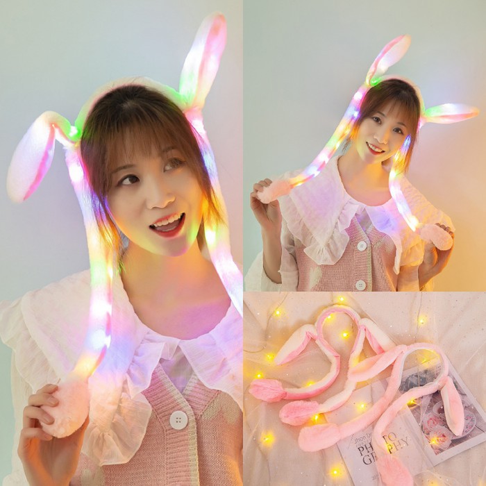 BUNNY HAT LED TOPI KELINCI LAMPU IMPORT