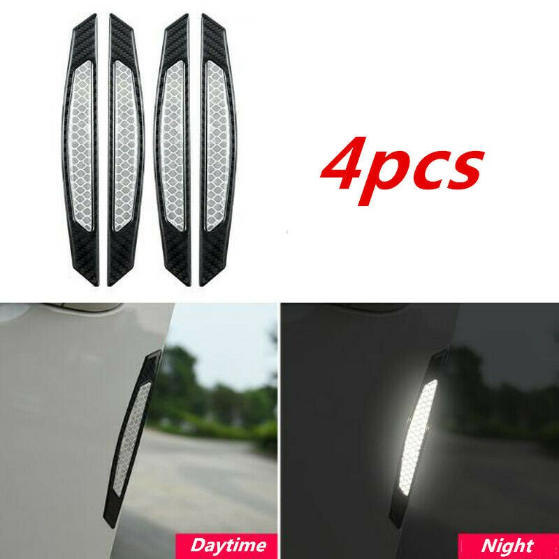 3D Sticker Reflektor (4 Pcs) Carbon Pintu | Stiker Door Guard Mobil