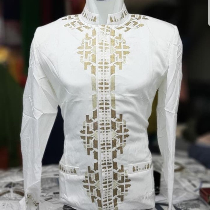 Baju koko Pria Dewasa Remaja Jasko motif semi sutra salafy original lebaran import Kekinian