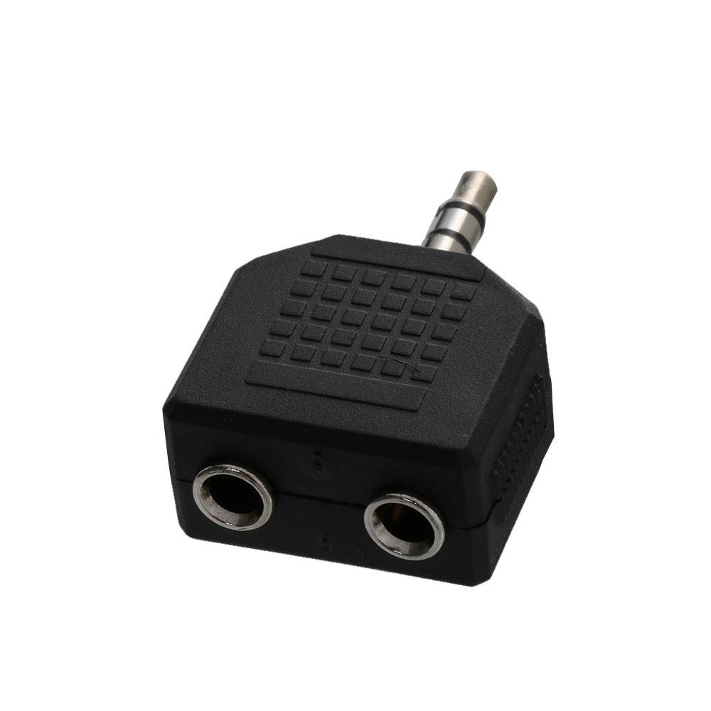 Nanas 2pcs Adaptor Audio Interconnects TV Black Y Splitter