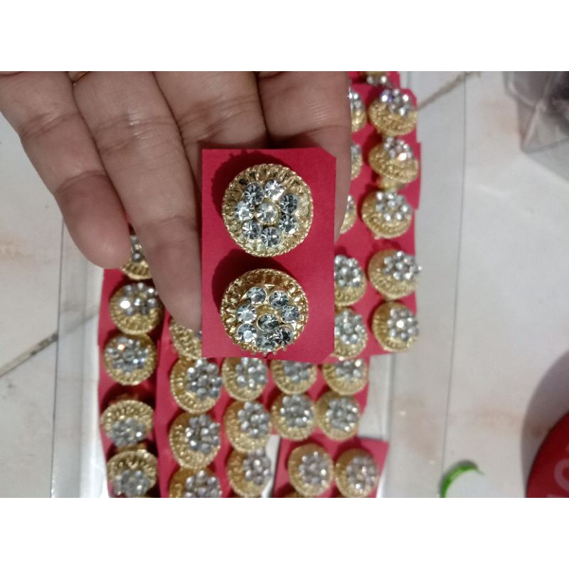 Giwang/anting jepit bulat gold