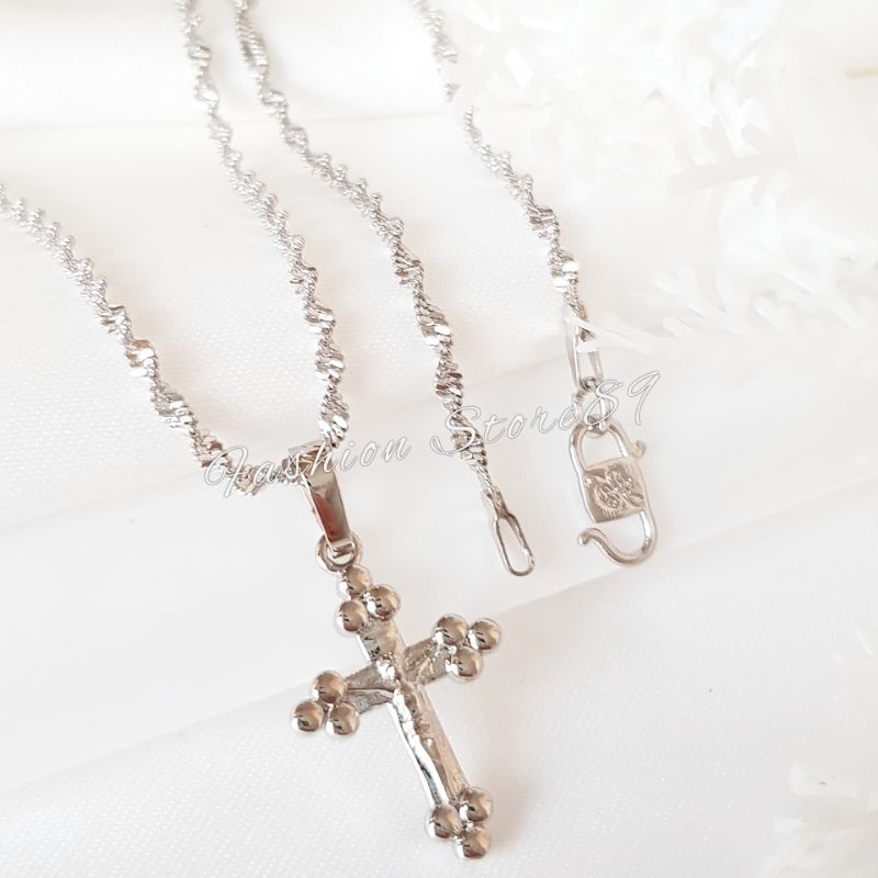 Kalung fashion salib Jesus xuping lapis emas 18k impor yaxiya