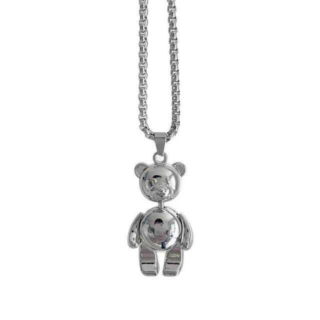 Eropa hip hop hip hop kalung pria lucu kartun robot lesser panda liontin stainless steel rantai Baru